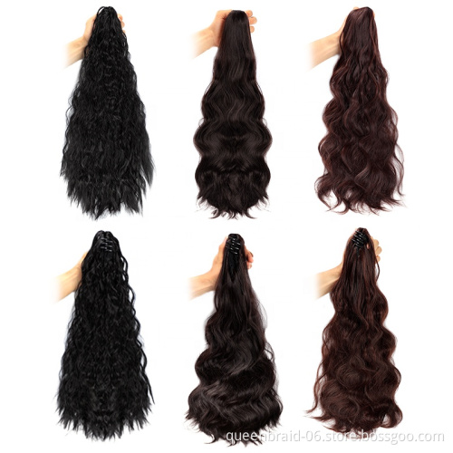 Ponytail Extension Claw Clip Long Wavy Curly Hair Extension Jaw Clip Ponytail Hairpiece Synthetic Pony Tail